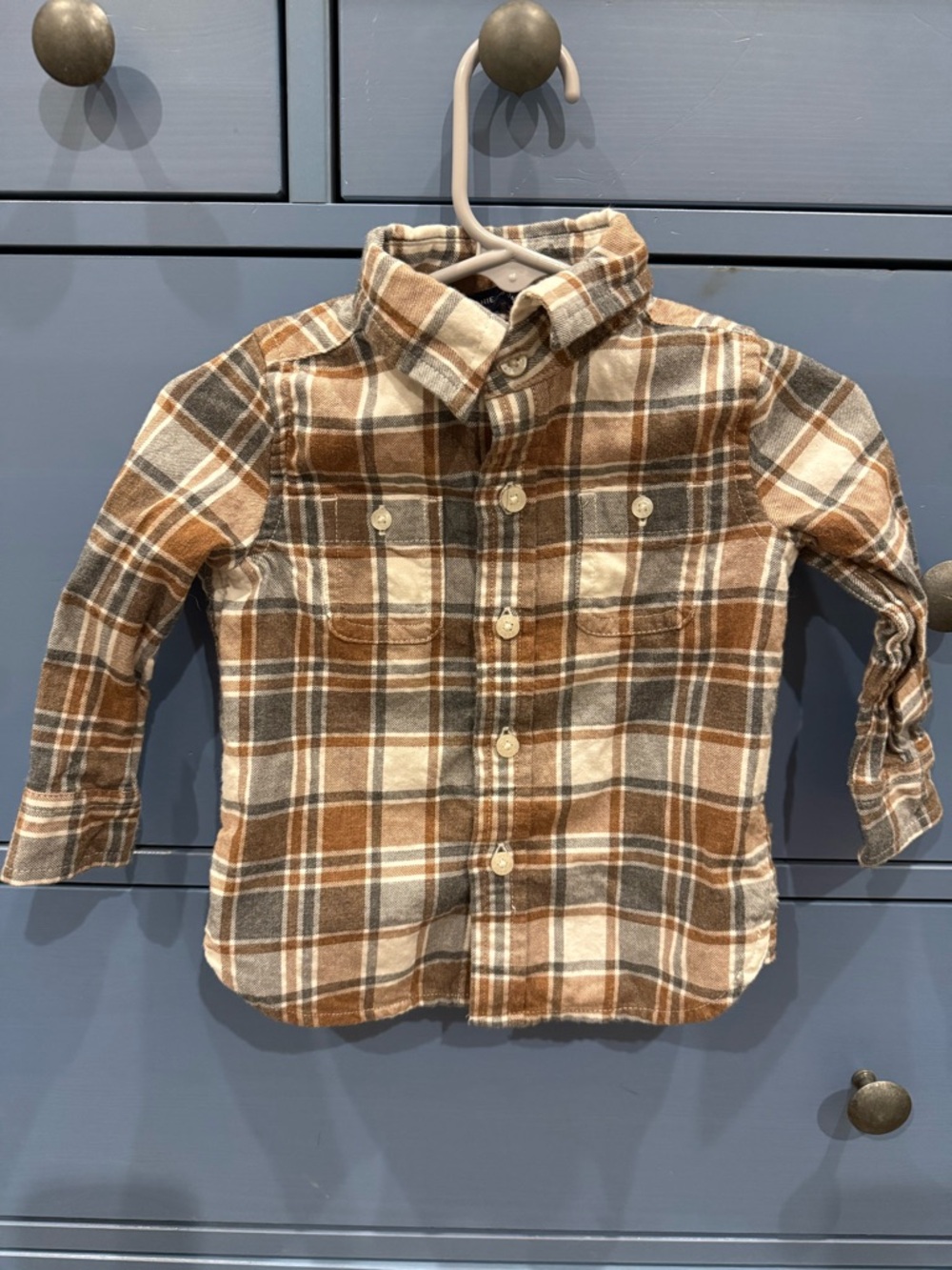 Janie and Jack Brown Plaid Shirt